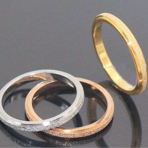 Men’s Luxury Collection Minimalist Titanium Steel Trio 2mm Bands Size 12